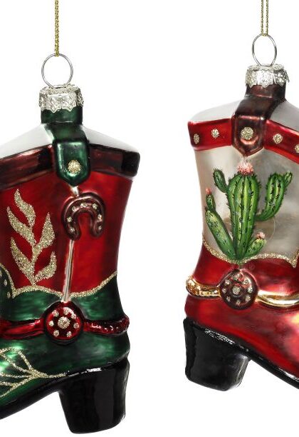 Cowboy Boots Ornament, Assortment of 2 - 4 Inches, Set of 12