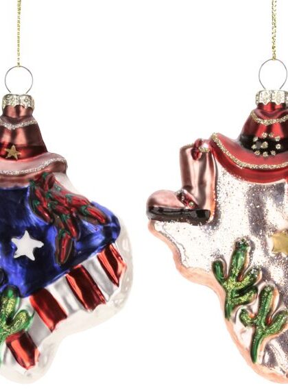 Cowboy Theme Ornament, Assortment of 2 - 4 Inches, Set of 12