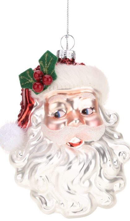 Christmas Santa Ornament - 5 Inches, Set of 6
