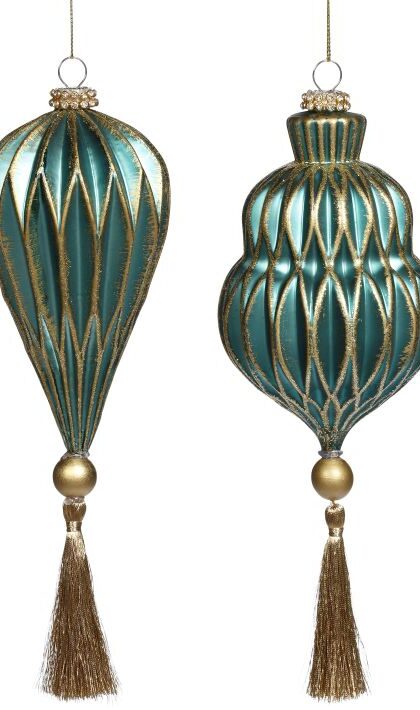 Tasseled Finial Ornament, Assortment of 2 - 7 Inches, Set of 6