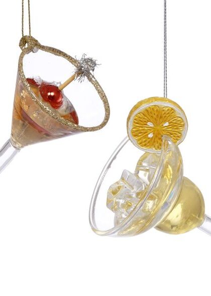 Margarita Cocktail Ornament, Assortment of 2 - 4 to 5 Inches, Set of 6