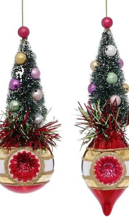 Mini Tree Topper Ornament, Assortment of 2 - 8 Inches, Set of 12
