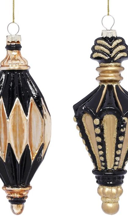 Baroque Finial Ornament, Assortment of 2 - 7 Inches, Set of 6