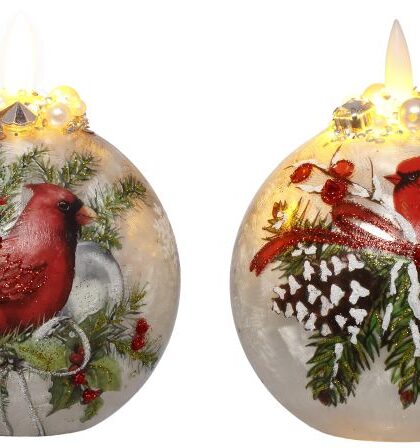 Cardinal Berry Décor, Assortment of 2 - 4 Inches, Set of 6