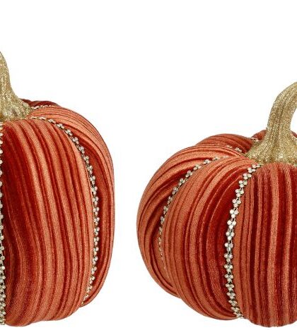 Jeweled Pumpkin, Copper, Assortment of 2 - 8-9 Inches, 39-43592