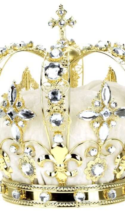 Jeweled King Crown, White - 8.5 Inches, 39-54934,  (*Free Shipping)