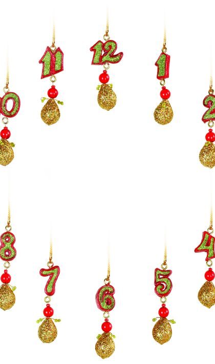12 Days Of Christmas Ornaments, Box Of 12