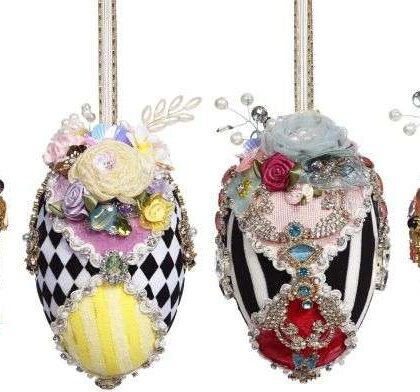 HARLEQUIN JEWELED EGG ORN 6'' 🎀(Free Shipping)🎀