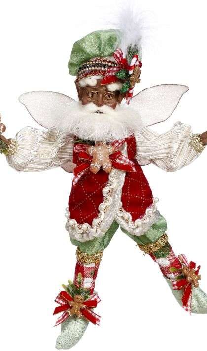 AF-AM Gingerbread House Fairy Sm 11"
