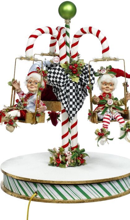 Candycane Carousel with Elf - 24.5 Inches, 51-58472 (*Free Shipping)