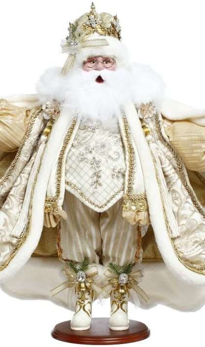 Snow and Pearls Santa 26 Inches - FREE SHIPPING
