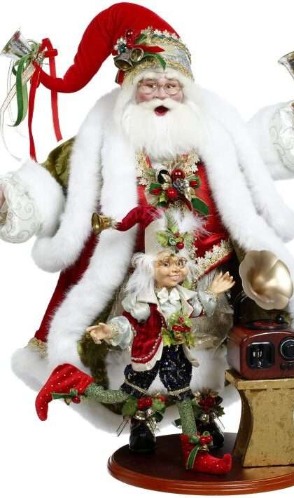 Santa and Elf Playing Records - 23 Inches (*Free Shipping)