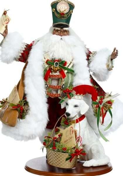 African American Santa's Mail Call with Dog (*Free Shipping)