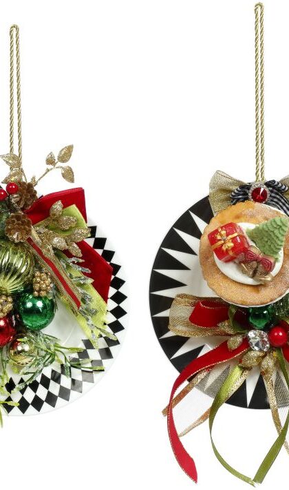 Plate with Cup Ornament, Assortment of 2-6.5 Inches