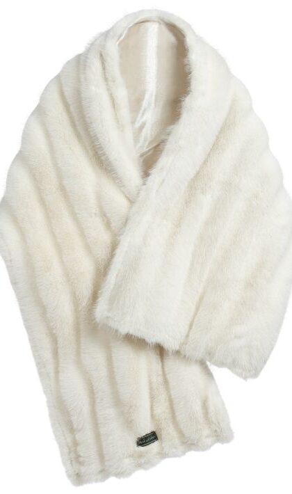 Scarf, White - 13 x 63 Inches