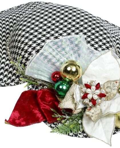 HAT ORNAMENT, BLACK 15X13.5''