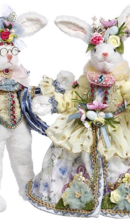 Mr and Mrs Cottontail Rabbit, Small, Assortment of 2 - 12-13 Inches, 51-63882 Free Shipping