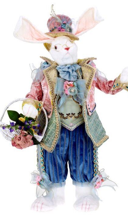 Rabbit with Basket and Floral - 33.5 Inches, 51-63890, Free Shipping