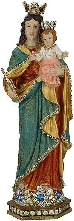 Jeweled Madonna and Child, Large -24 Inches
