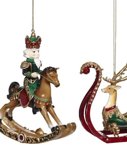 Nutcracker Sled Ornament,  - 4-6  Inches, Set of 3