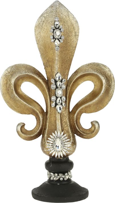 Jeweled Fleur de Lis Finial - 15.5 Inches