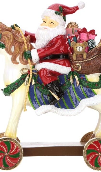 Rocking Horse Santa - 15.5 Inches