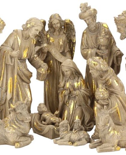 Vintage Nativity Scene,  Set of 12 - 2.5-12.5 Inches