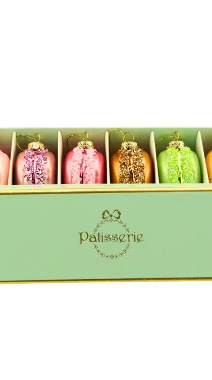 Macaron Ornament, Box of 6 - 3 Inches, Set of 6