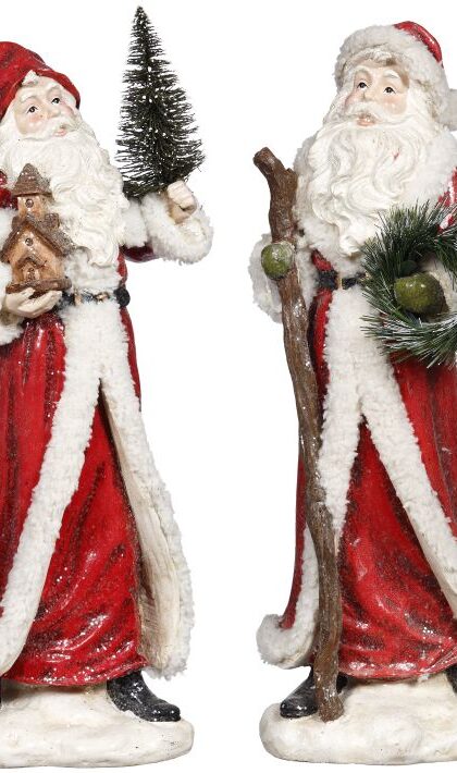 Traditional Santa,  - 15 Inches, Set of 2