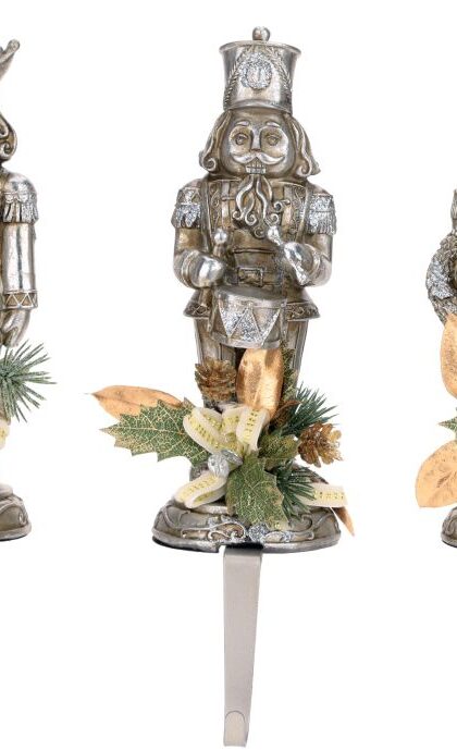 Jeweled Nutcracker Stockingholder - 12 Inches, Assortment Of 3