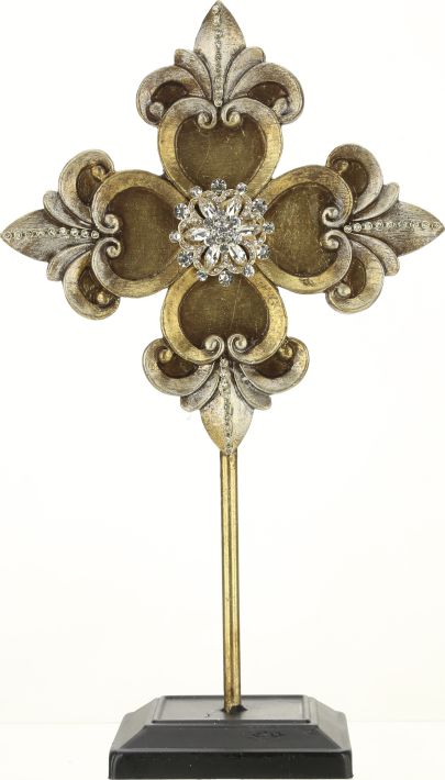 Jeweled Fleur De Lis Finial - 15 Inches