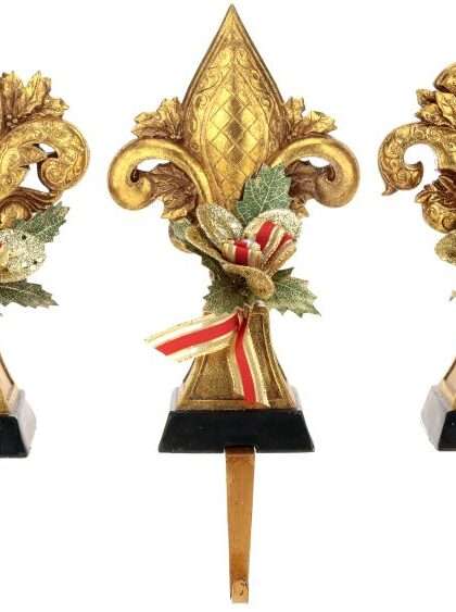 Fleur De Lis Stocking Holder, Set of 3 - 13 Inches