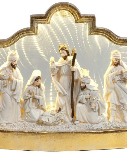 Nativity Scene with Led - 15 x 9.5 Inches