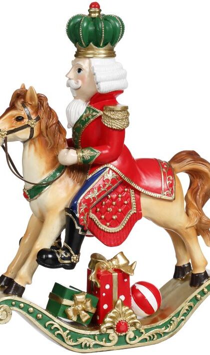Nutcracker with Rocking Horse -9 x 12 Inches
