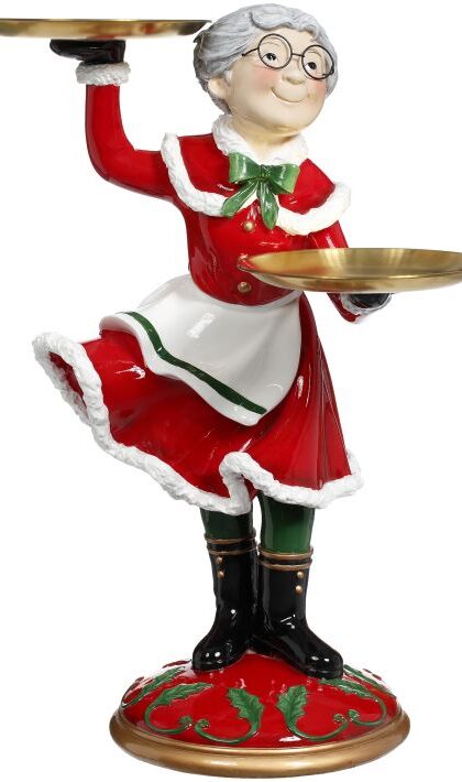 Joyful Mrs.Claus with Tray - 24 Inches