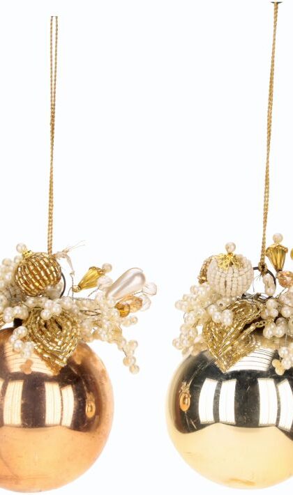 Pearlized Ball Ornament, Assortment of 2 - 3.5 Inches, Set of 6