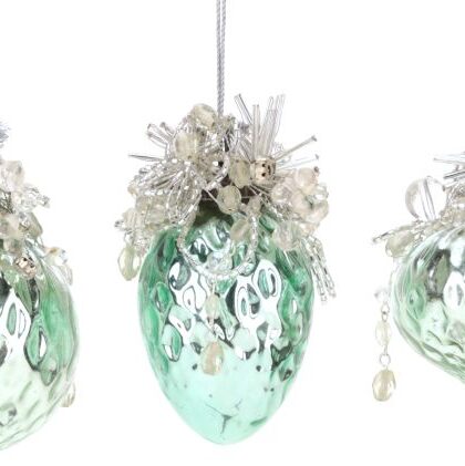 Crackle Ornaments, Assortment of 3 - 4-4.25 Inches, Set of 6