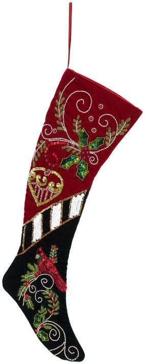 Berry Cardinal Stocking - 25 Inches