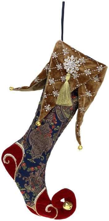 Floral Jester Stocking - 25 Inches
