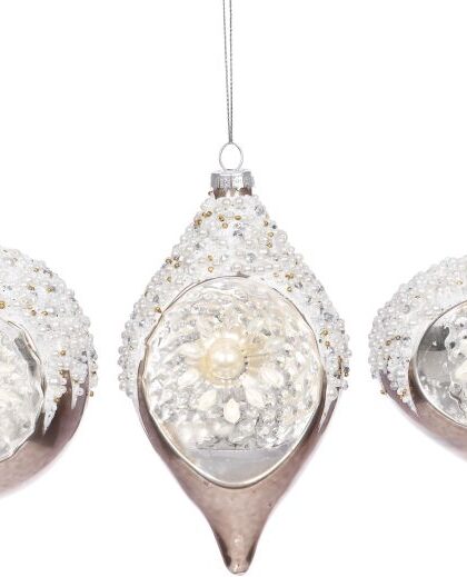 Glamour Sparkling Ornament, Assortment of 3 - 4 Inches, Set of 12