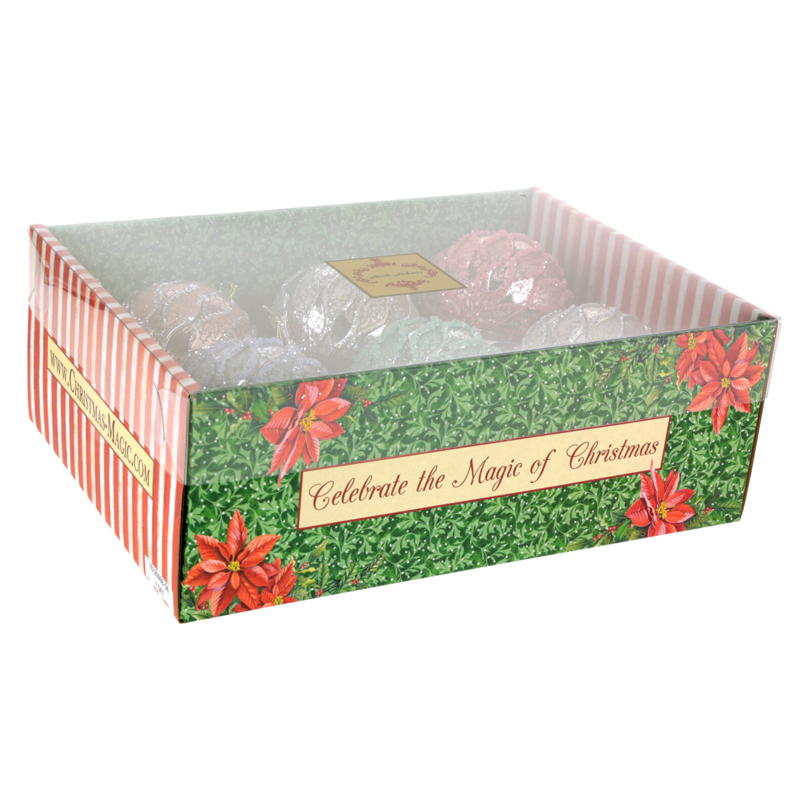 Harlequin Ball Ornament, Large, Set of 6 - 4 Inches - Image 2