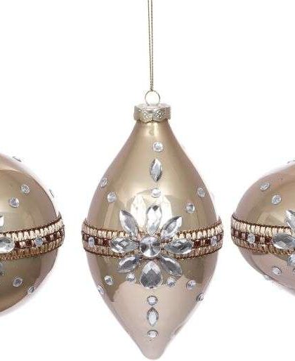 Fancy Jewel Ornament, Assortment of 3 - 4 Inches, Set of 6