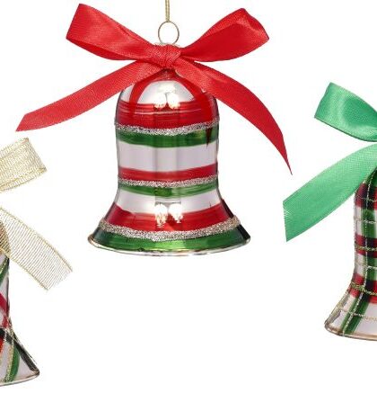 Christmas Bell Ornament,  -4 Inches, Set of 3