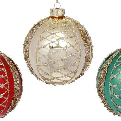 Net Ball Ornament,  - 4 Inches, Set of 3