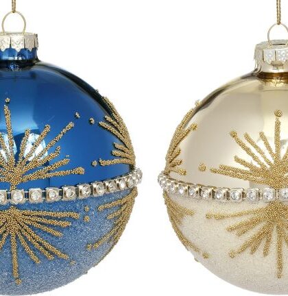 Starbright Ball Ornament, Set of 2 -4 Inches