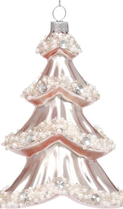 Pearlized Tree Ornament - 5 Inches, Set of 12
