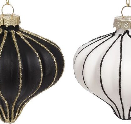 Stripes Onion Ornament, Assortment of 2 -3 Inches, Set of 12