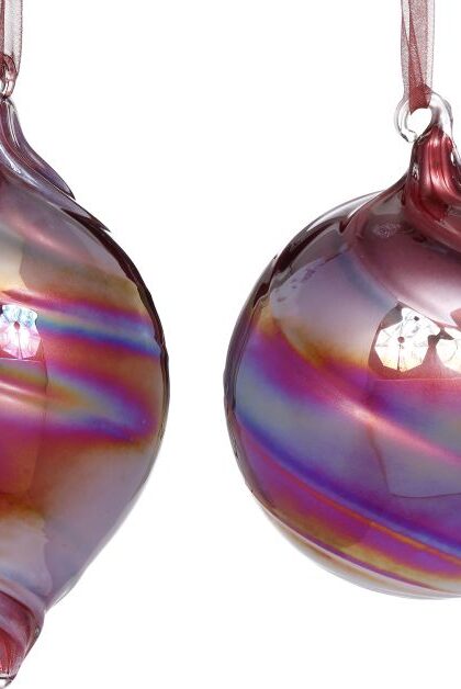 Swirl Teardrop Ball Ornament, Assortment of 2 - 4 Inches, Set of 6