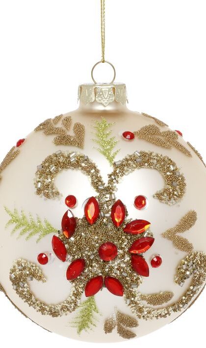 Jeweled Swirl Ornament - 4 Inches, Set of 6