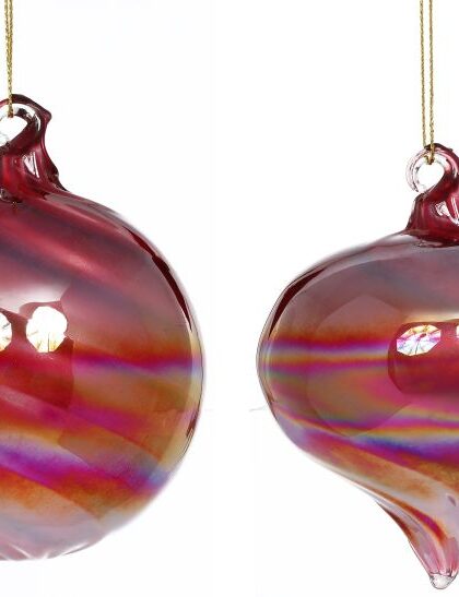 Marbled Raspberr Ornament, Assortment of 2 - 3 Inches, Set of 12